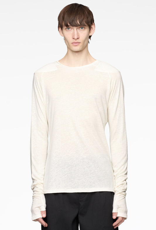 White Shoulderpad Longsleeve