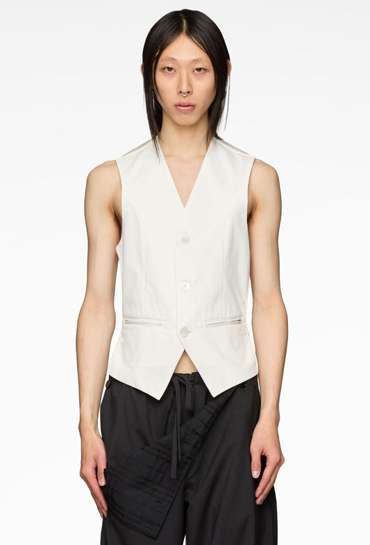 White T-Shirt Suit Vest