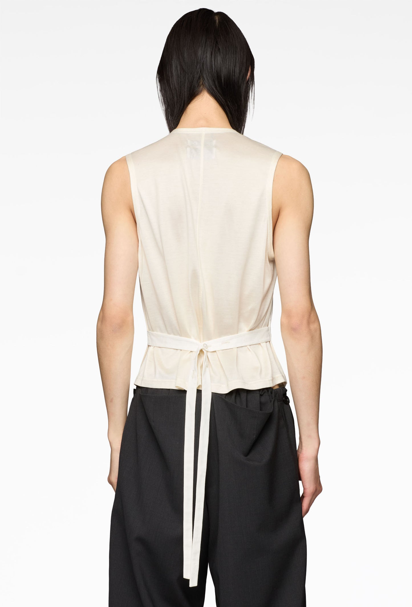 White T-Shirt Suit Vest