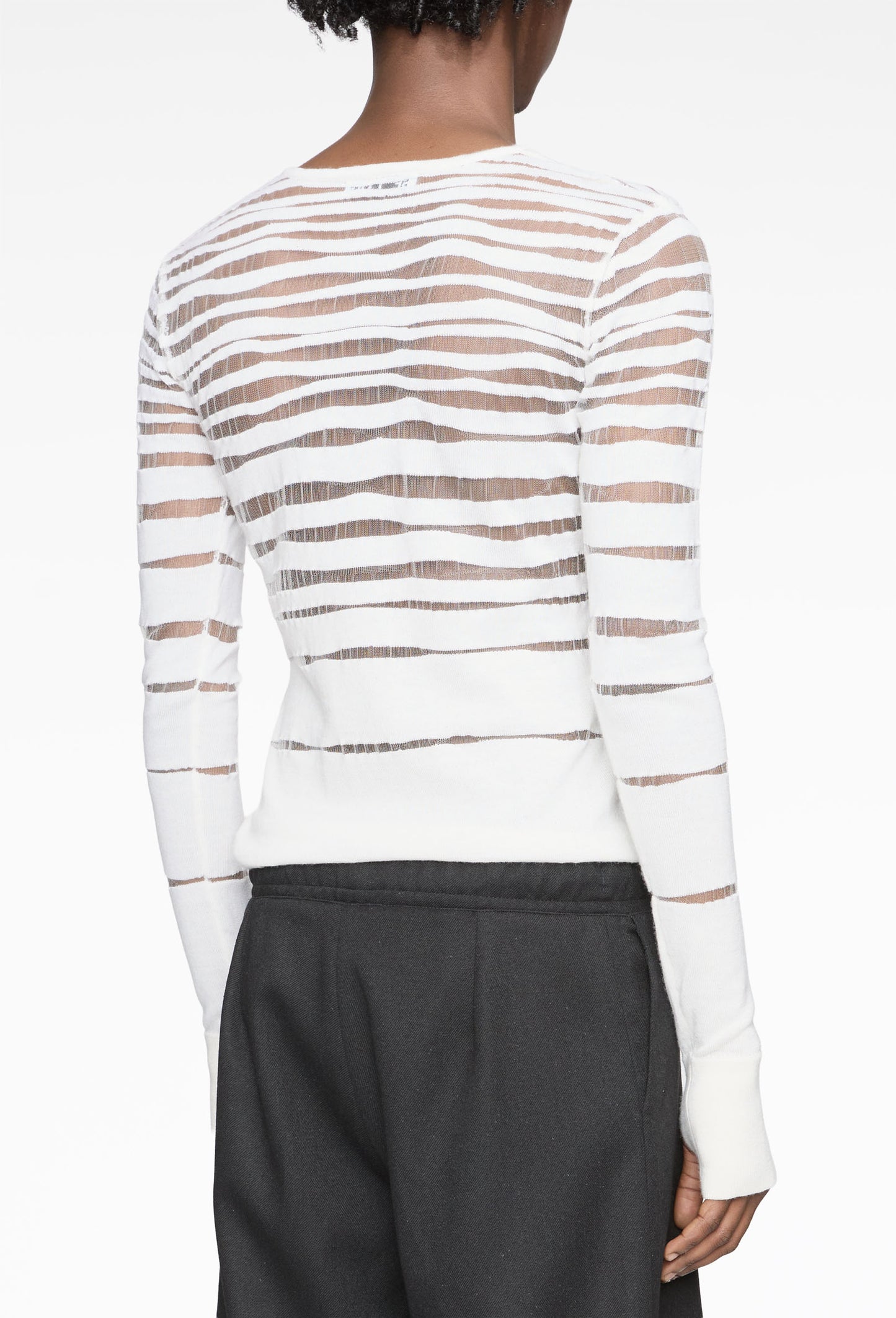 White Transparent Henley Longsleeve
