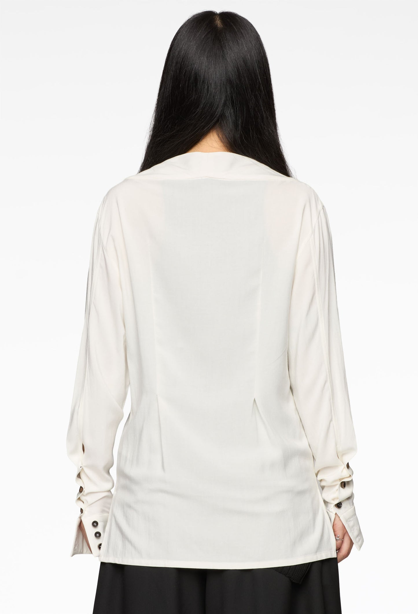 White V-Collar Shirt