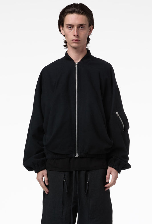 Wool Draped Ma1 Blouson