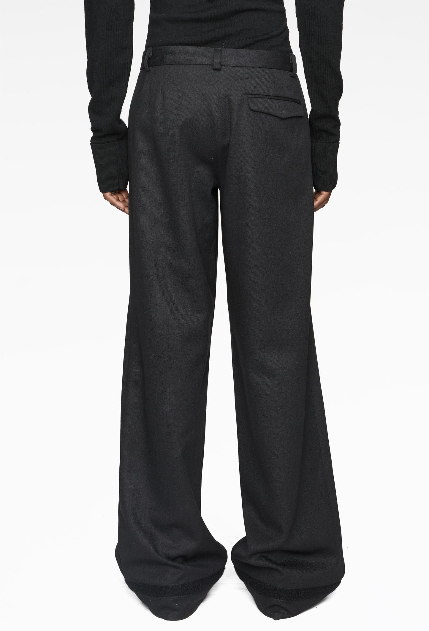 Wool Silk Wide Suit Pants