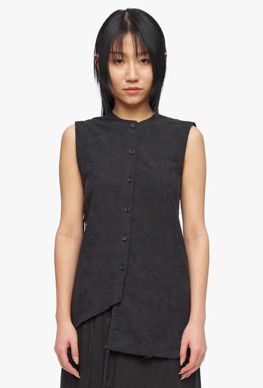 Black Linen Vest